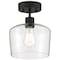 Access Lighting Port Nine Chardonnay, Chardonnay LED SemiFlush, Matte Black Finish, Clear Glass 63147LEDDLP-MBL/CLR - alternate 1